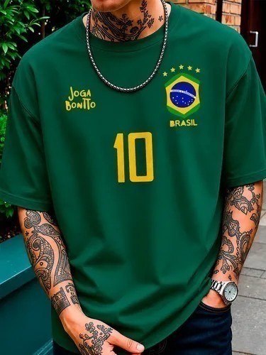 Camiseta Oversized Brasil Camisa Torcida Copa 2026 Hexa Over