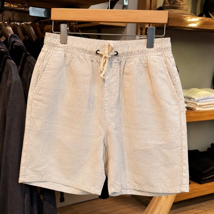 Bermuda Masculina Mauricinho Linho Slim Leve Praia Casual