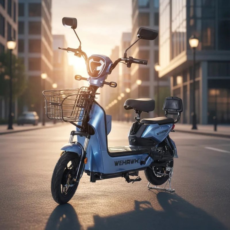 Bicicleta Scooter Elétrica WeHawk 500W com Cesto e Autonomia de 40km