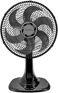 Ventisol Ventilador de Mesa Oscilante, Turbo 6 Pás Premium, Preto, 40cm, 127V