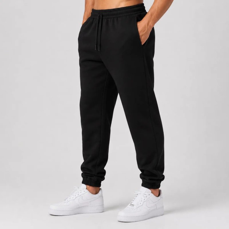Calça Moletom Frio Forrada Jogger Bolsos Esporte Academia