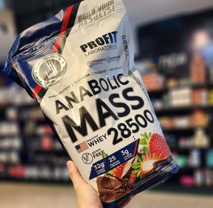 Hipercalórico Anabolic Mass 28500 3kg Profit Labs + Frete Grátis