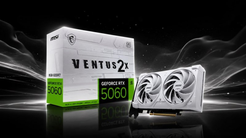 Placa de Vídeo NVIDIA GeForce MSI RTX 5060 8GB Ventus OC White 2X