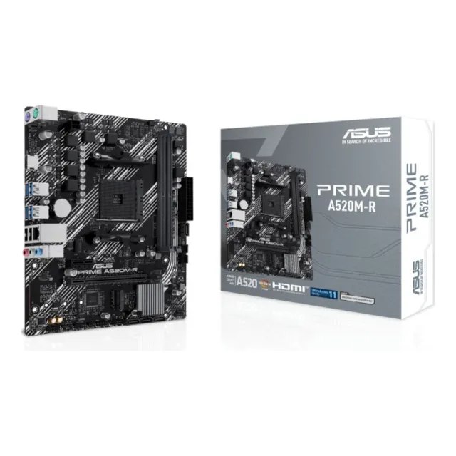 Placa Mãe Asus Prime A520m-r Am4 Ddr4 M.2 Chipset A520 Hdmi Preto