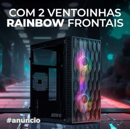 Gabinete Gamer TGT Jester V2 Rainbow Mini-Tower