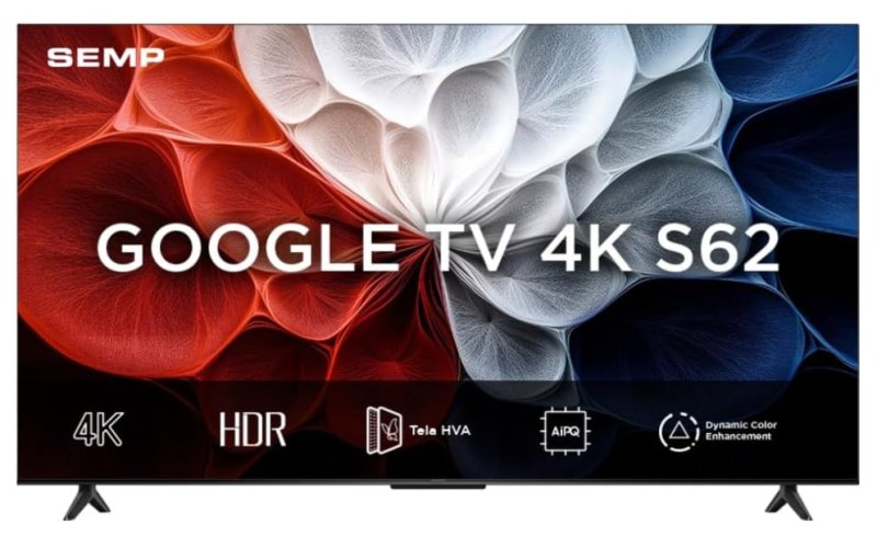 Smart Tv Semp 50 Polegadas Led Hva 4k S62 WiFi Bluetooth Google Tv