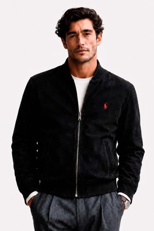 Jaqueta Bomber Ralph Preta Detalhada Casaco De Inverno