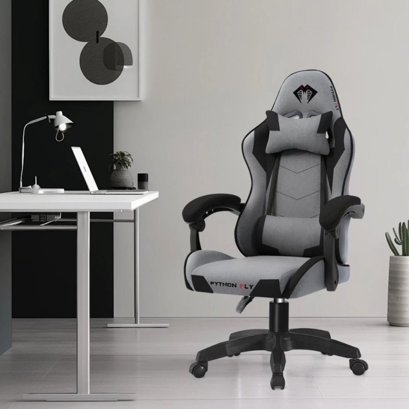 Cadeira Gamer Ergonômica Reclinável com Apoio Lombar e Pés
