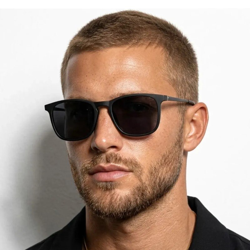 Óculos De Sol Quadrado Premium Acetato Metal Proteção UV400