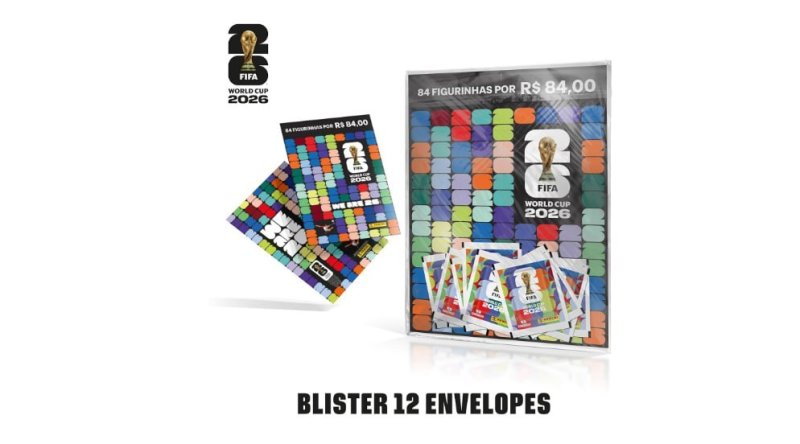 Kit 12 Envelopes de Figurinhas da Copa do Mundo da FIFA 2026™ + Cartela
