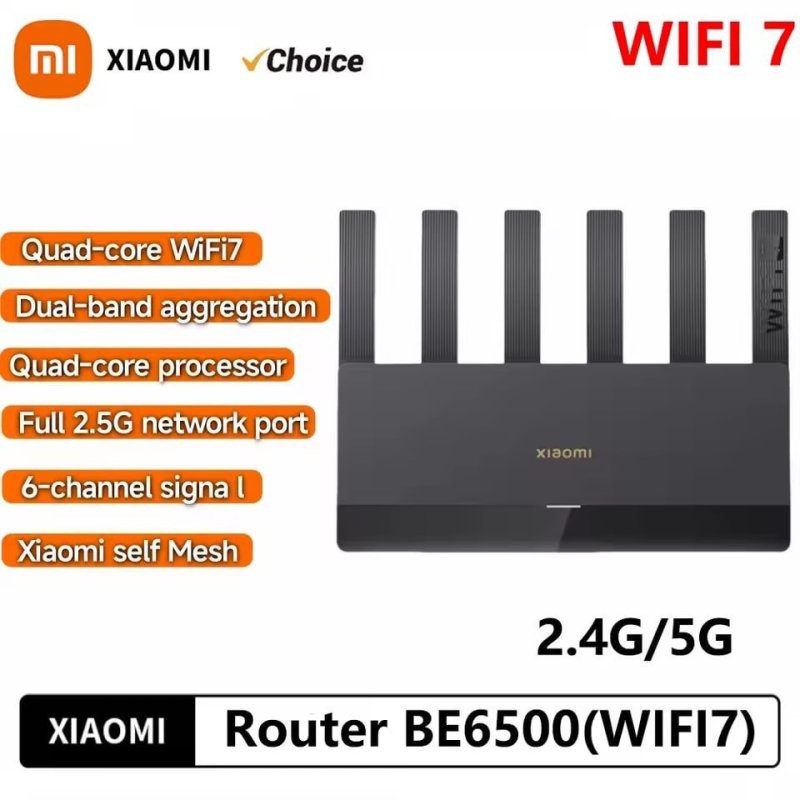 Roteador Xiaomi BE6500 WiFi 7 AX6500 Dual Band Full 2.5G Mesh Qualcomm Quad-Core