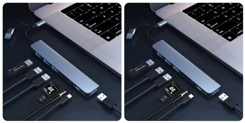 Hub USB Type C 8 Em 1 Com Leitor De Cartão Divisor 3.0 2.0 Sd Tf Docking Station Bombom