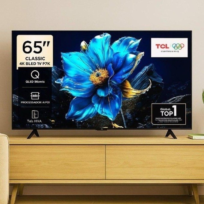 Smart TV TCL 65 Polegadas QLED 4K P7K WiFi Bluetooth Google TV HDR10+ Dolby Atmos Dolby Vision