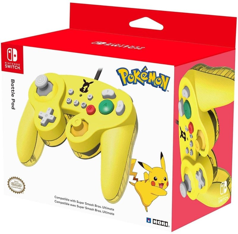 Controle Hori Battle Pad Pikachu Estilo GameCube para Nintendo Switch