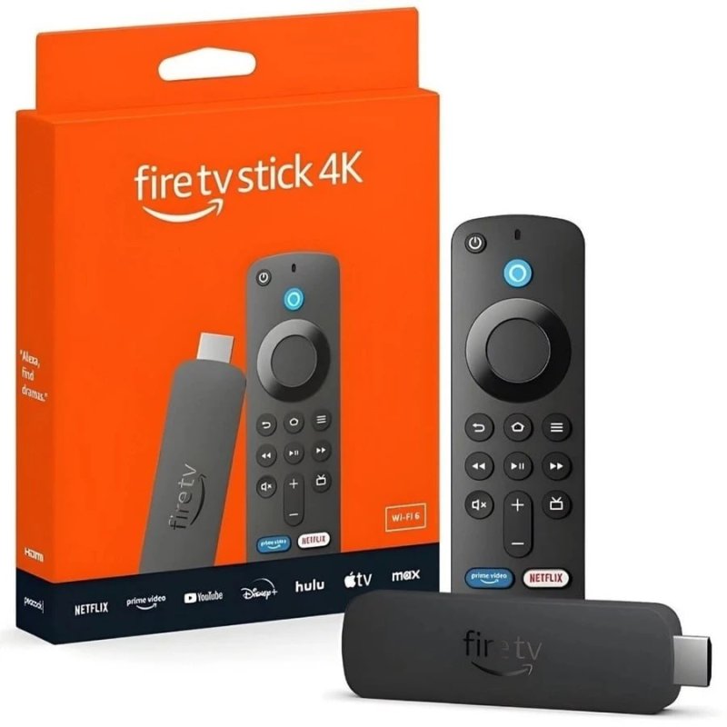 Fire TV Stick 4K WiFi 6 com Alexa - Controle TV - Preto
