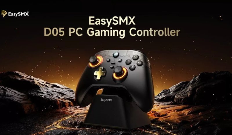 Controle Easysmx D05 com Dock Carregamento, RGB, Hall Effect