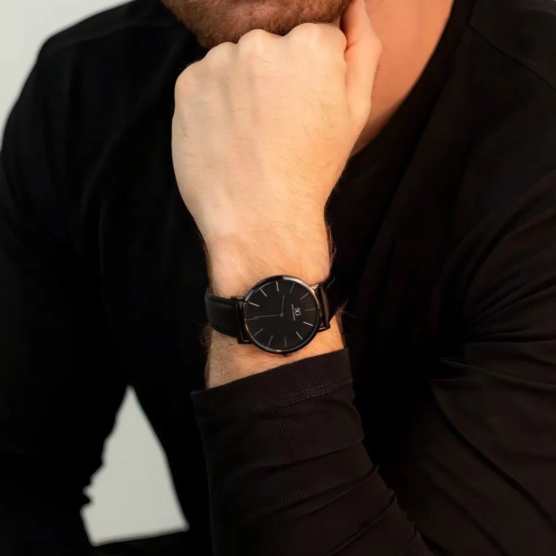 Relógio Masculino Saint Germain Murray Full Black de Couro Sintético Preto