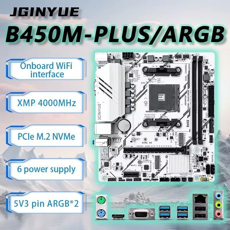 Placa-mãe JGINYUE B450M PRO ARGB