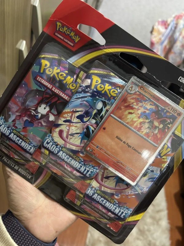 Blister Triplo Pokémon Megaevolução Caos Ascendente Charmeleon Copag Estampas Ilustradas Português