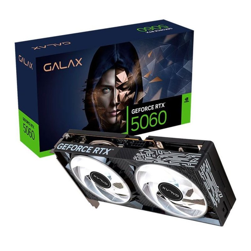 Placa de Vídeo NVIDIA GeForce Galax RTX 5060 1 Click OC 2X 8GB - 128 Bits - HDMI/3X Displayport - 56NSN8MDDXBO