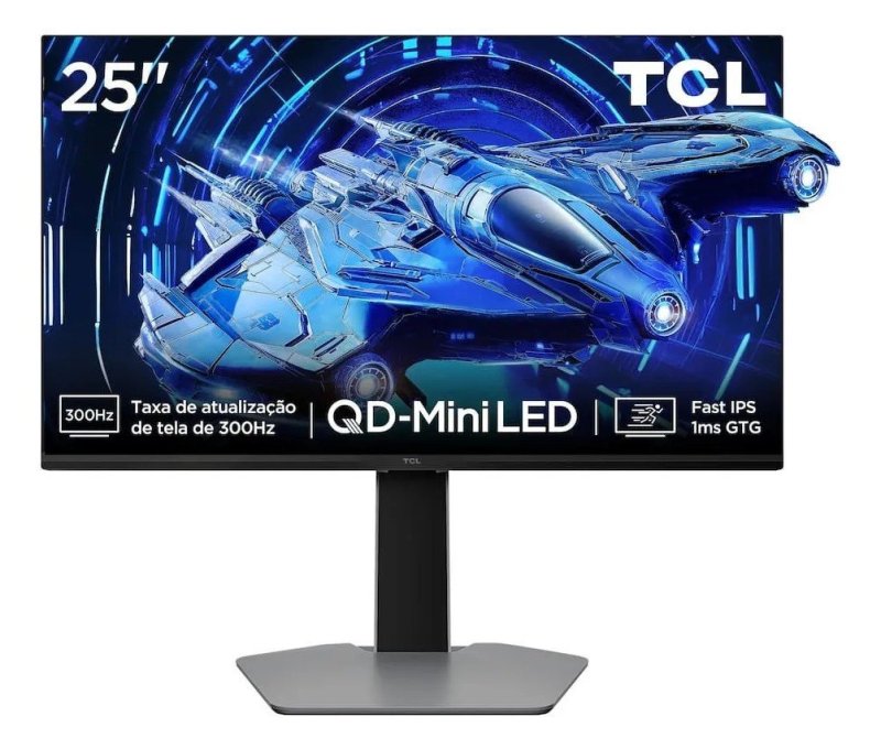 Monitor Gamer 25" Full Hd 25g64 Qd-mini Led 300hz 1ms Tcl Preto Bivolt