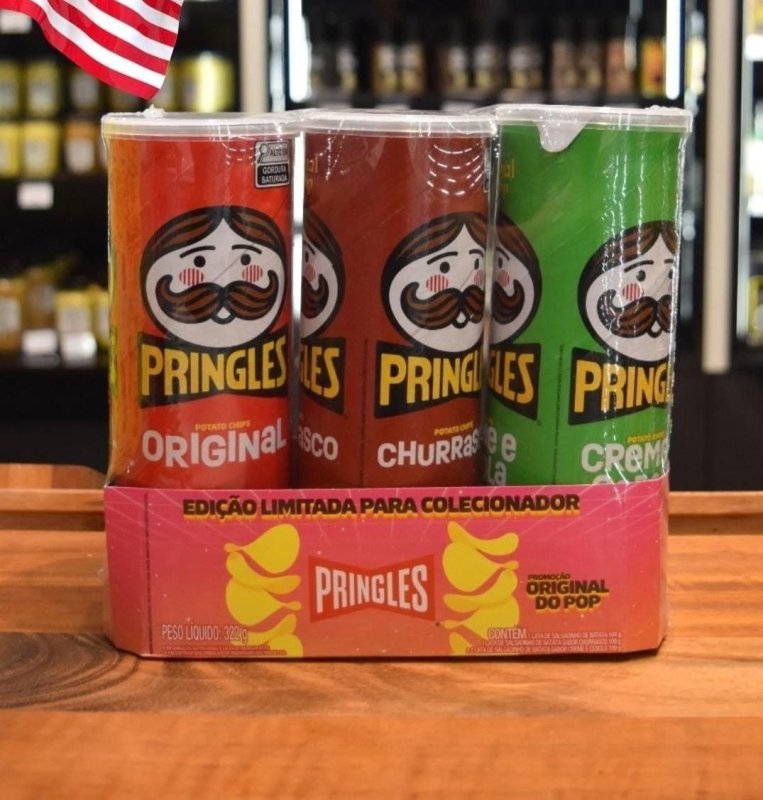 Pringles Pack Promo Salgadinho de Batata Frita 3 Sabores - Original, Creme e Cebola e Churrasco