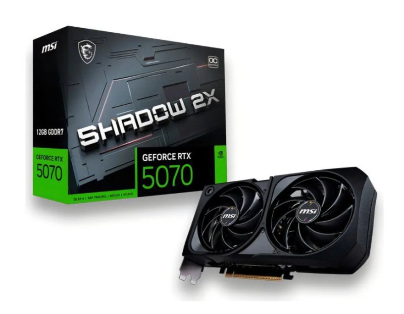 Placa de Vídeo MSI RTX 5070 Shadow 2X OC 12GB