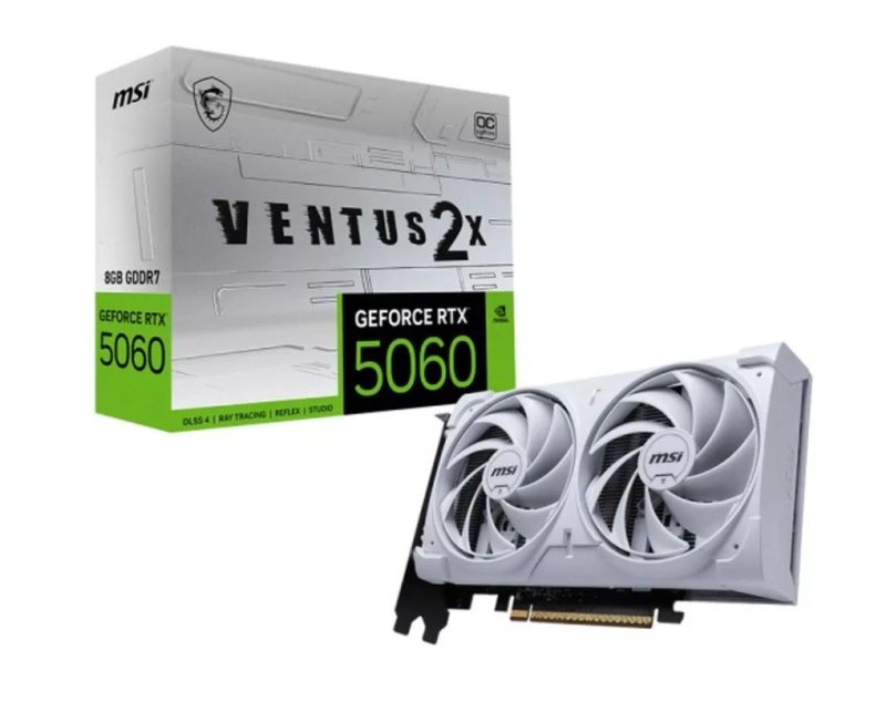 Placa de Vídeo MSI RTX5060 Ventus OC White 2X 8GB