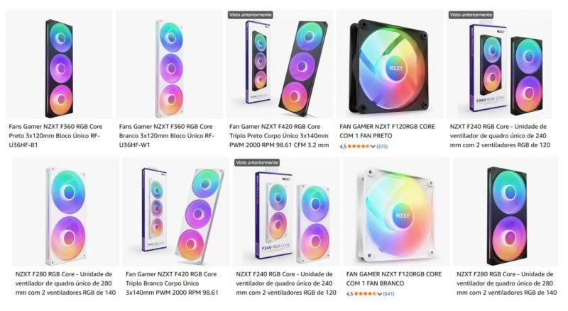 Todos os Modelos e Cores das Fans NZXT