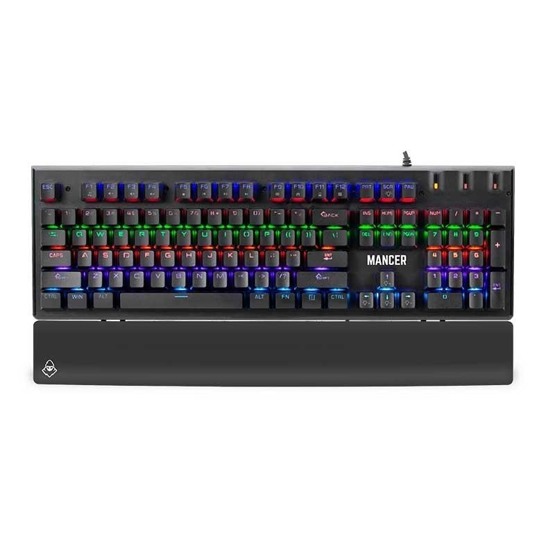 Teclado Mecanico Mancer Tharix Rainbow ABNT2 Switch Vermelho Preto MCR-THX-RBW01