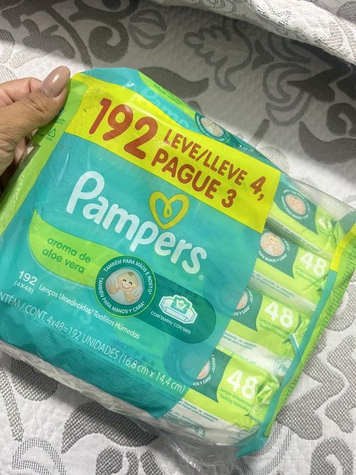 Lenços Umedecidos Pampers Aroma de Aloe Vera 192 Unidades