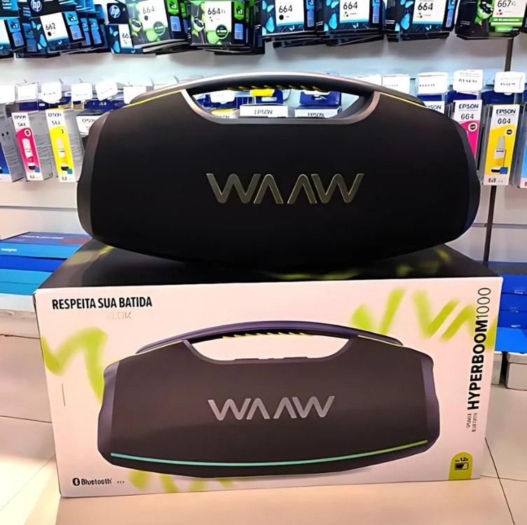Caixa de Som WAAW by Alok Hyperboom 1000 Bluetooth TWS 180W RMS