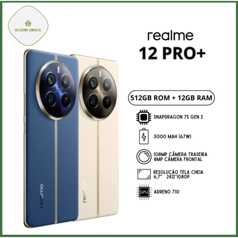 Realme 12 Pro+ 5G – 512GB, 12GB RAM e NFC
