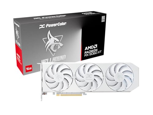 PowerColor Placa gráfica Hellhound Spectral White AMD Radeon RX 9060 XT 16GB GDDR6