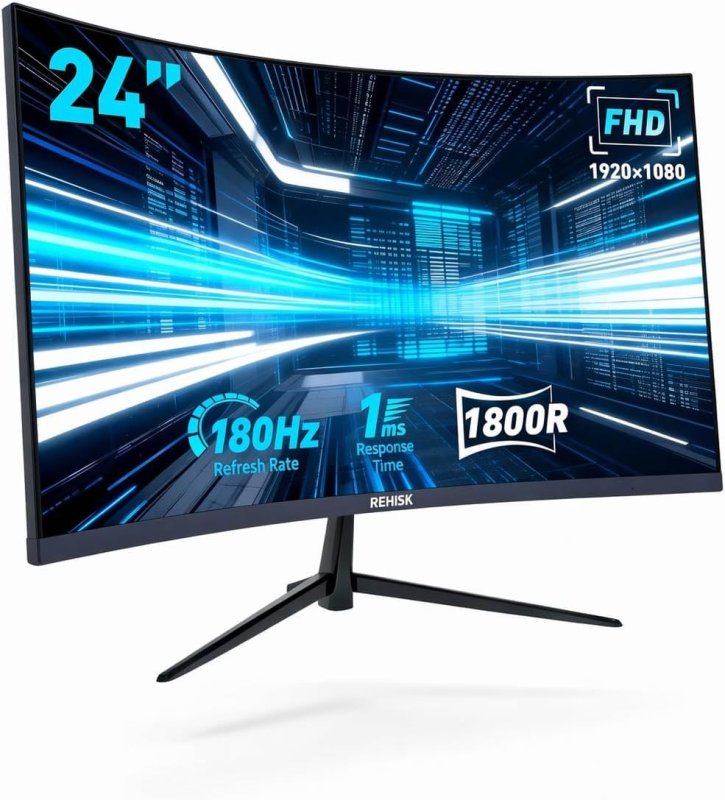 Monitor Gamer Curvo 24" Full HD 180Hz – 1ms, FreeSync e G-SYNC