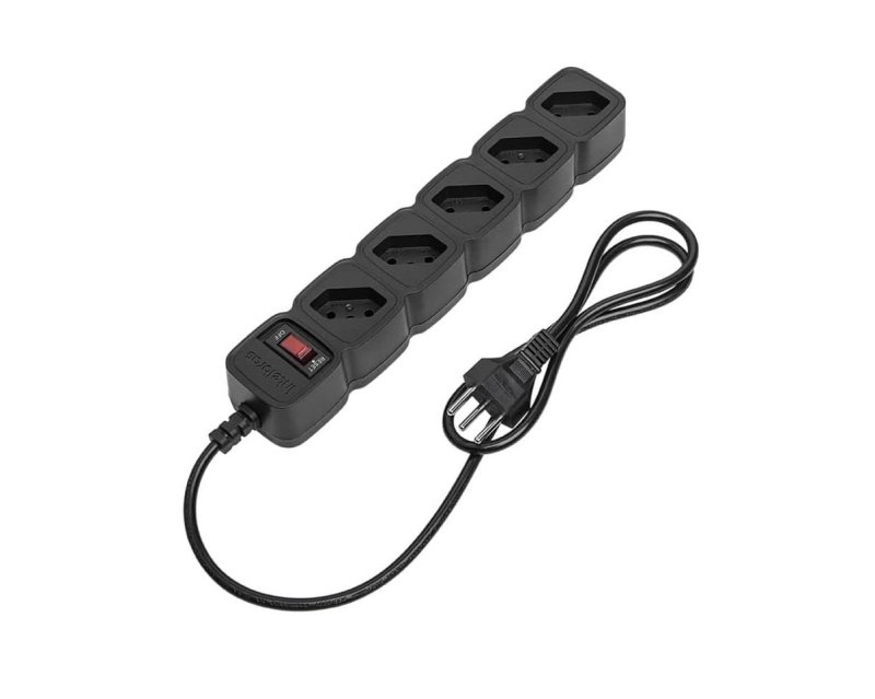 Protetor Eletrônico Filtro de Linha com 5 tomadas EPE 205 Preto Intelbras