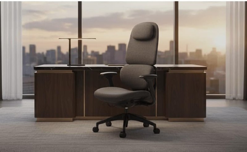 DT3 Caeli Presidente - Têxtil Cashmere - Suporte Lombar SpineSync™ - Dark Grey