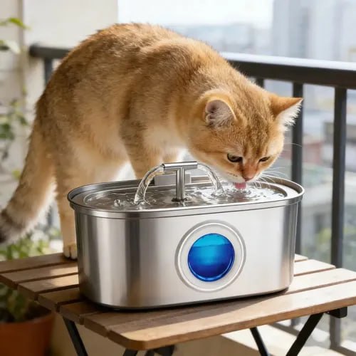 Bebedouro para Pets Inox com filtro 3,2L
