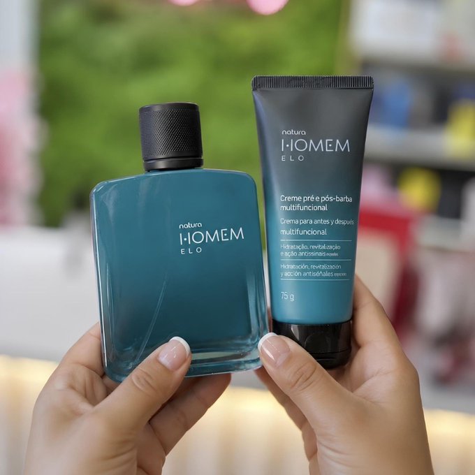 Kit Natura Homem Elo - Perfume 100ml + Barba Multiuso 75ml + Frete Grátis