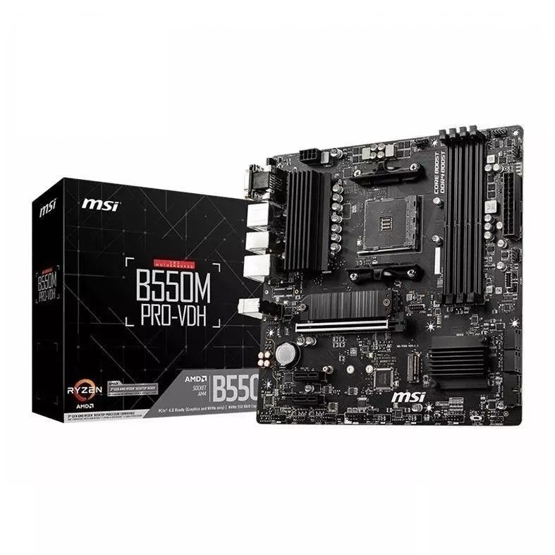 Placa Mãe MSI B550M PRO-VDH, DDR4, Socket AM4, M-ATX, Chipset AMD B550