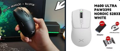 Mouse Gamer Delux M600 Ultra Sem Fio Sensor PAW3395