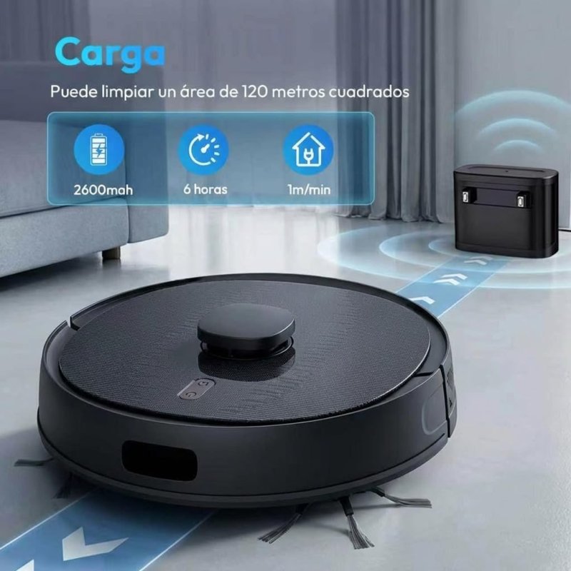 Aspirador Robô Inteligente HS331A com Mapeamento LDS e Sucção de 3000Pa