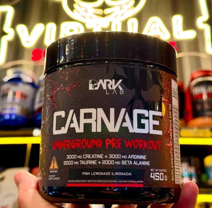 Pré Treino Carnage 450g com Creatina Dark Lab + Frete Grátis