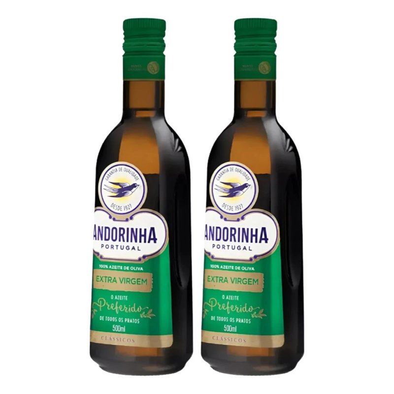 Kit Azeite De Oliva Extra Virgem Andorinha Vidro 500ml 2 unidades