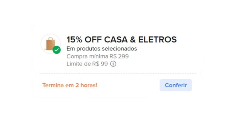 Novo cupom no Mercado Livre para itens selecionados (Casa e Eletro)