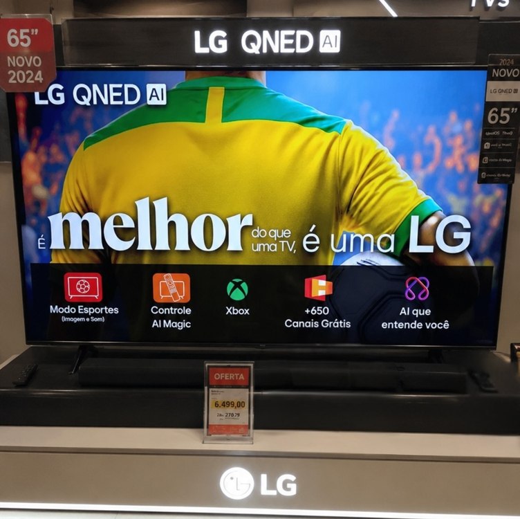 Smart TV 4K 65" LG QNED73 Portal de Games Processador AI α7 Ger8 4K