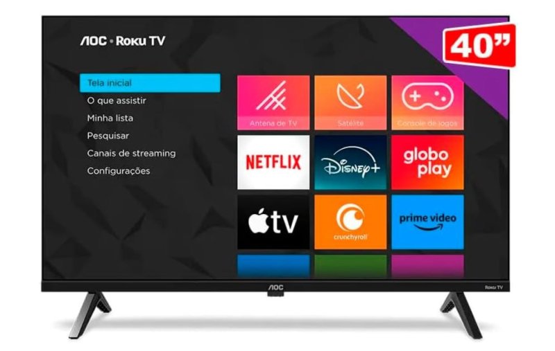 Smart Tv 40" AOC Roku Tv Dled Full HD 40S5045/78G Bivolt