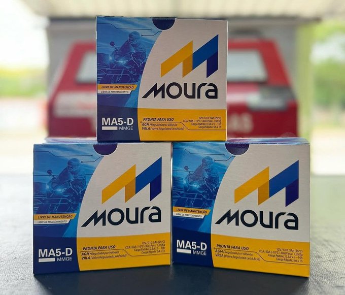 Bateria Moto Moura MA5-D Titan Fan Biz Bros Fazer 125, 150, 160 Mix Flex + Frete Grátis