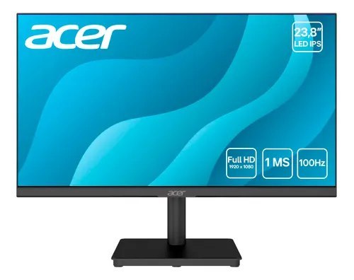Monitor Acer Led Mk241y Flt, 23,8 Full Hd, Zero Frame, 100hz Preto 127/220v