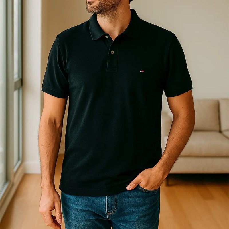Camisa Polo Tommy Hilfiger Regular Fit Season 1985 Oficial